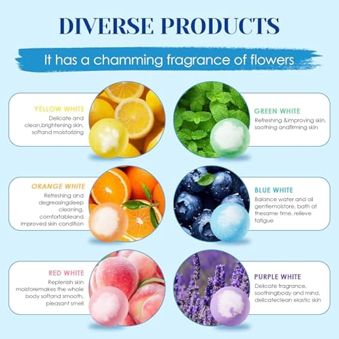 HOUSN Flower Fragrance Bath Bombs for Women Bath Bombs for Women 6 Pieces Gift Set 100 g Each for Moisture and Relaxation Perfect Bath Bomb Gift Idea - Image 4